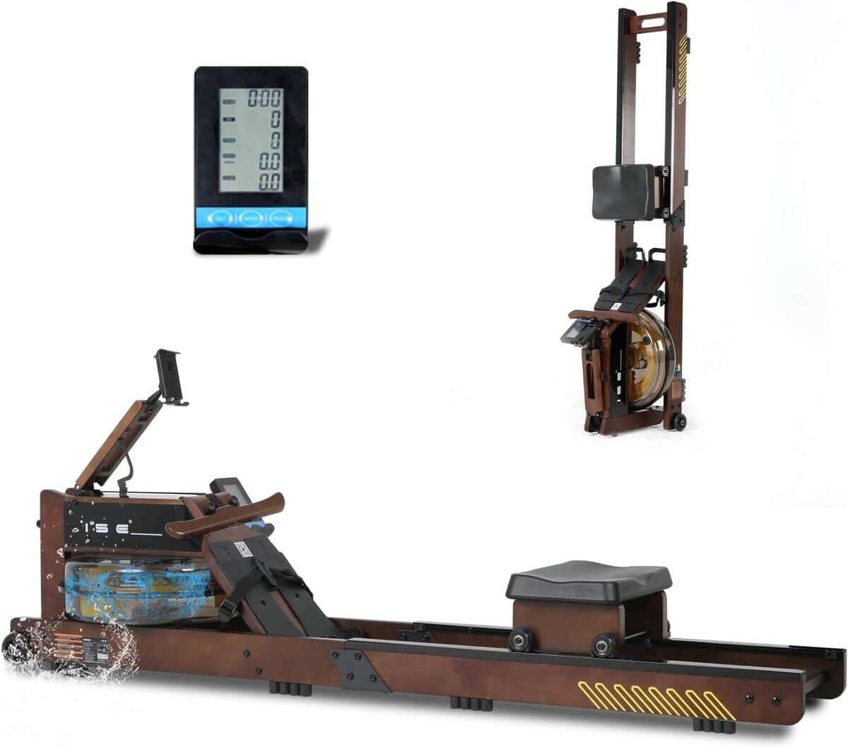 Avis ISE : performance aquatique avec le rameur pliable à écran LED