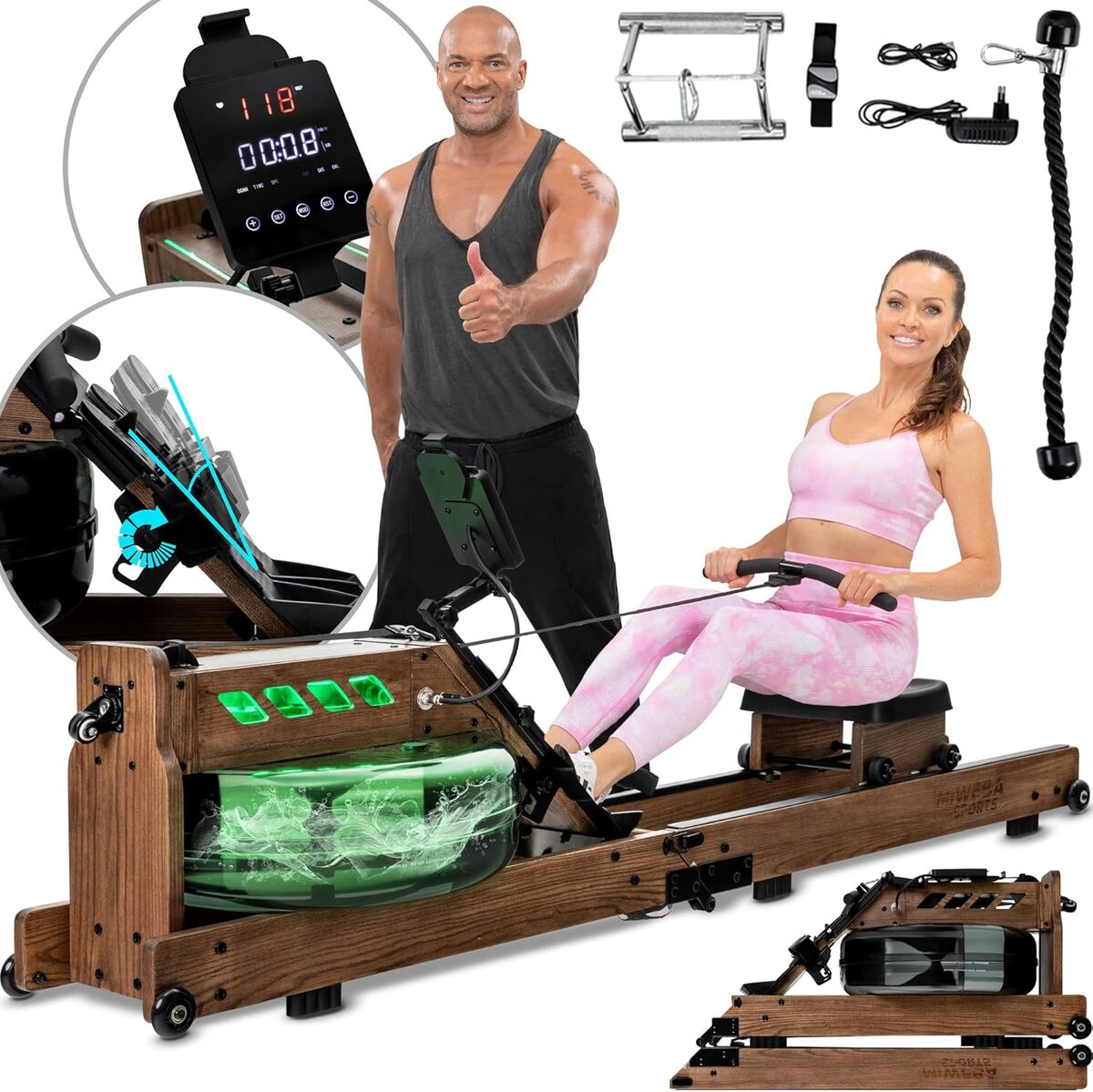 Test du rameur Miweba MR700 Pro : performance et design en bois