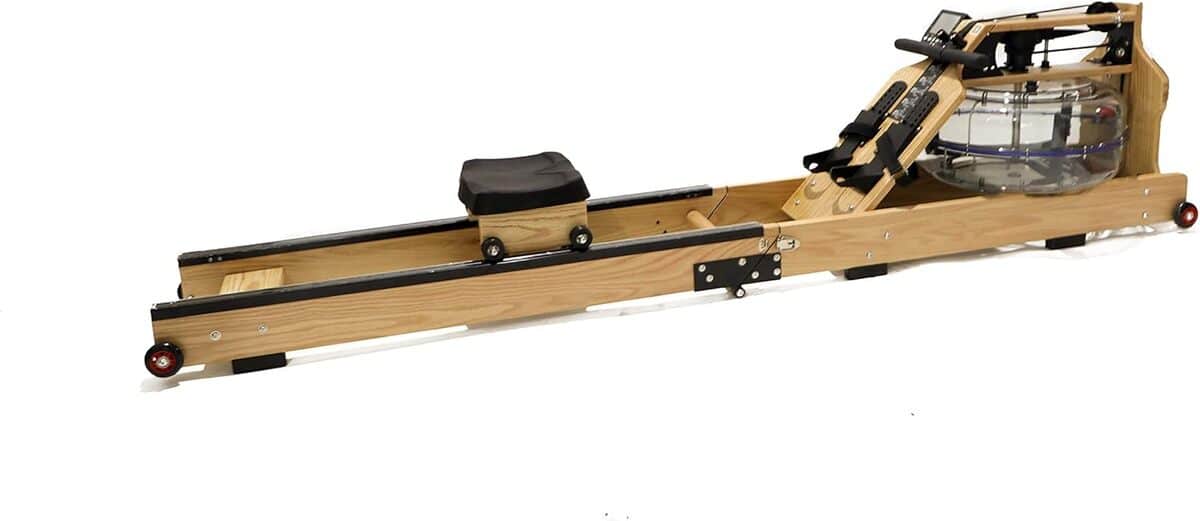 Test du rameur à eau Bodyswiss RBW205E : performance et design en chêne clair