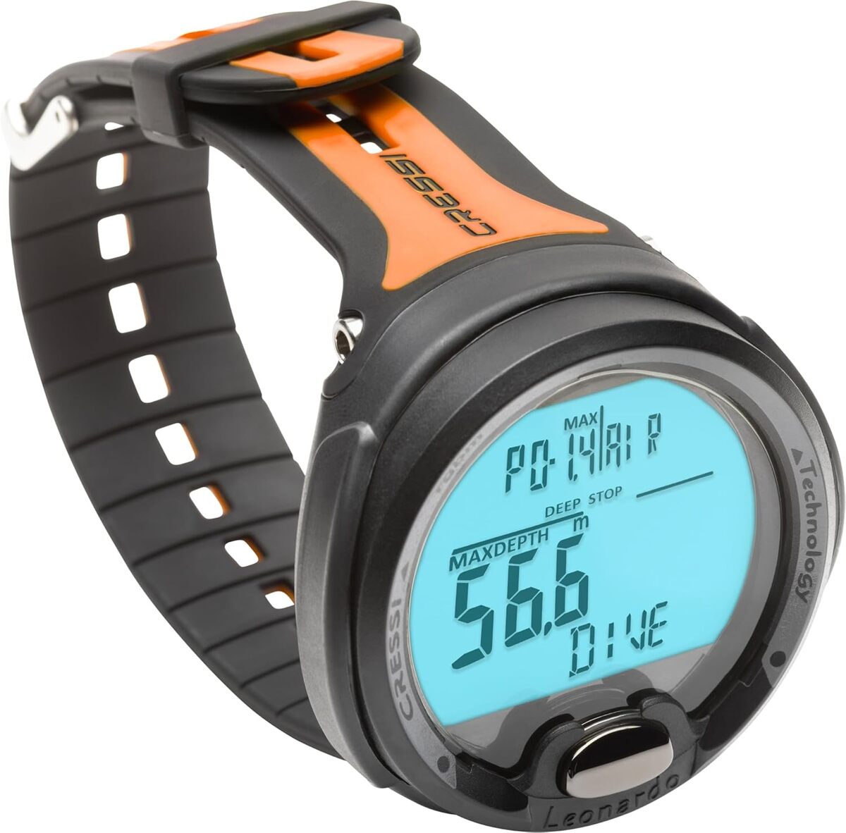 Test : cressi Leonardo, l'ordinateur de plongée orange/noir