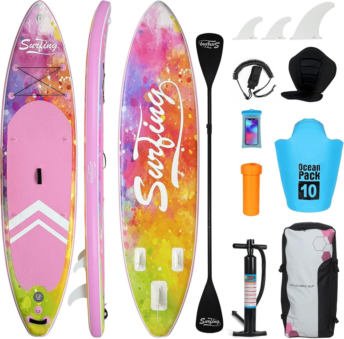 Test du paddle gonflable YU YUSING 335 cm : 2 personnes, violet rosé