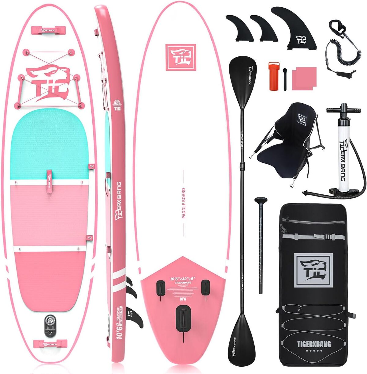 Test : tIGERXBANG Defender-Pro – planche à pagaie gonflable polyvalente rose