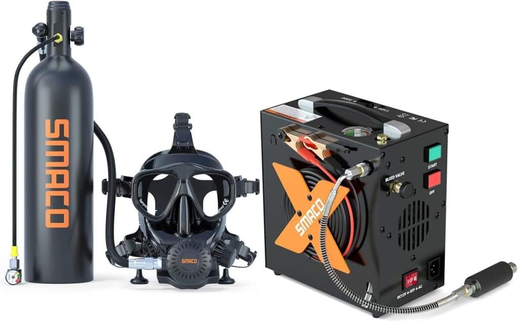 Test de la mini bouteille de plongée SMACO 2L : performance et praticité sous-marine