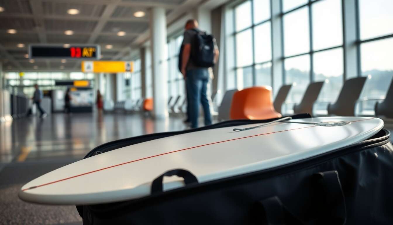 Prot&eacute;ger sa planche de surf en avion