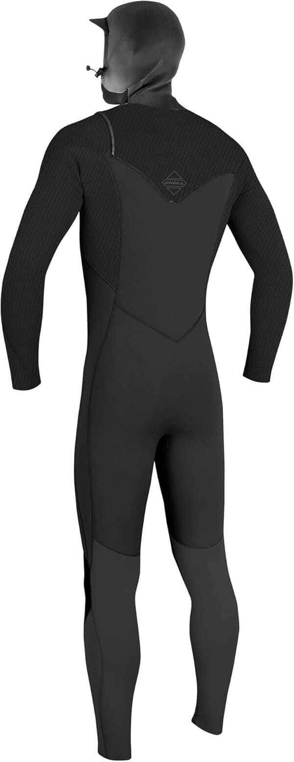 ONeill Mens Hyperfreak+ 4/3mm Chest Zip Hooded Wetsuit 5346 - Black Wetsuit Size - L