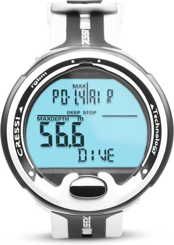 Cressi Leonardo Diving Computer - Ordinateur de Plongée Air/Nitrox,Mode de mesure de la profondeur, Taille Unique, Adulte unisexe