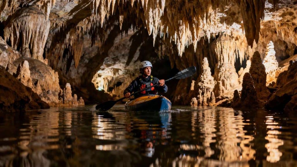 Grotte de Clamouse : aventure Spéléologique en Kayak