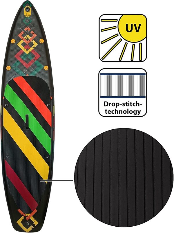 ALPIDEX Stand Up Paddle Board 320x76x15 cm Sup Planche Gonflable iSup Sac à Dos Pagaie Pompe à Double Action Laisse Max. 200 kg