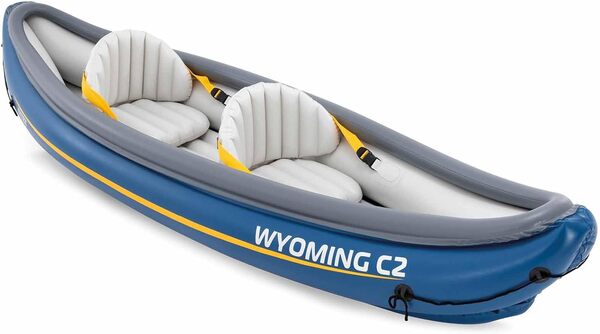 Intex 68389NP Kayak Gonflable Wyoming C2, 2 Places, Bleu, 307 x 89 x 53 cm