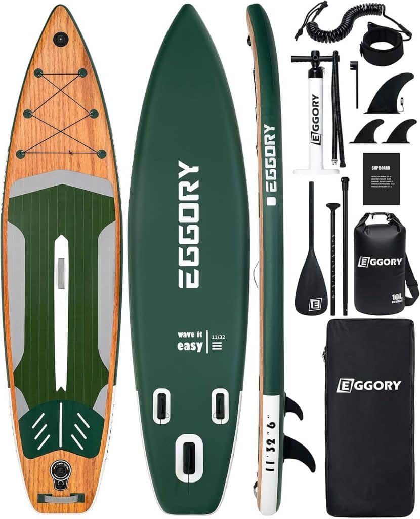 Test du stand up paddle gonflable Sup Green White 2 : accessoires, pompe et sac inclus