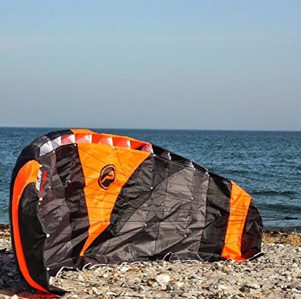 Wolkenstürmer Paraflex Trainer 2.3 Aile de Kitesurf - Noir/Orange - 3 Lignes cerf-Volant en complément Mountain Board - Aile de Traction