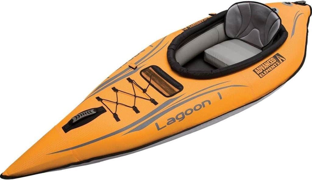 Test du kayak gonflable Lagoon1 d'Advanced Elements : performances et design rouge/gris