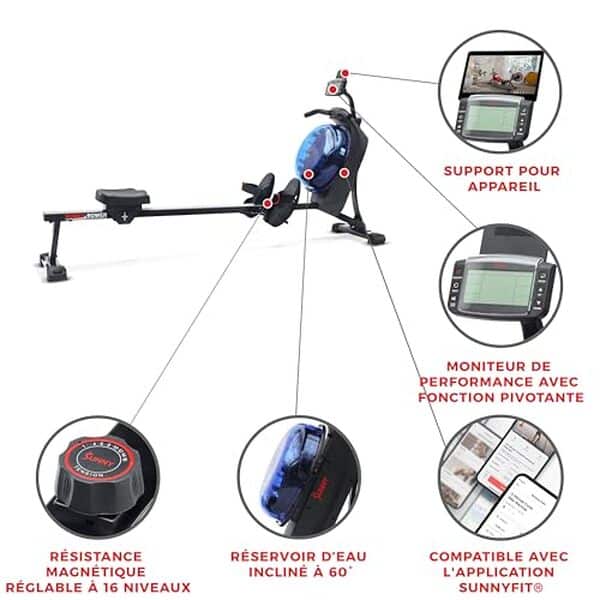 Découvrez notre test détaillé du rameur à eau Sunny Health & Fitness SF-RW522017BLU élite : performances, confort et avis d'experts pour un entraînement optimal.