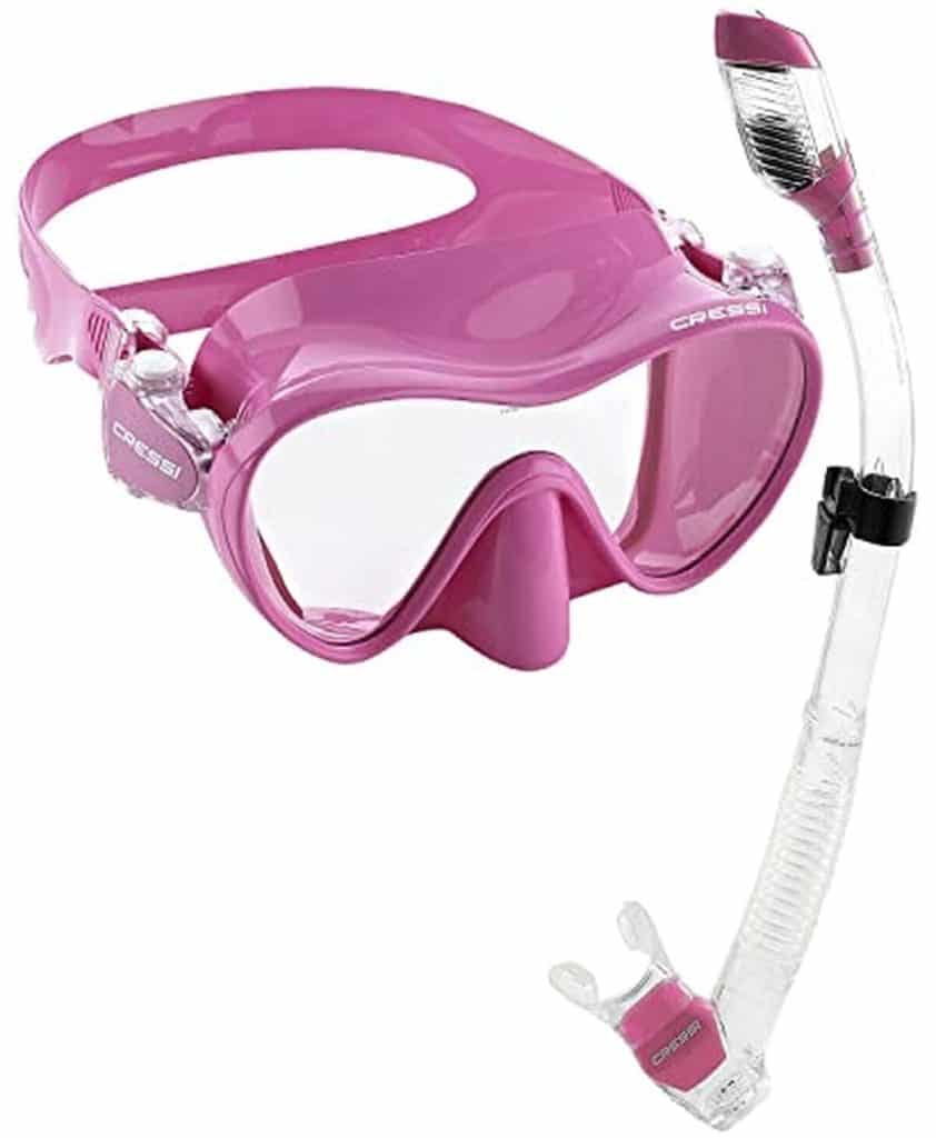 Test du masque de plongée Cressi Collection : sans cadre et en verre trempé rose