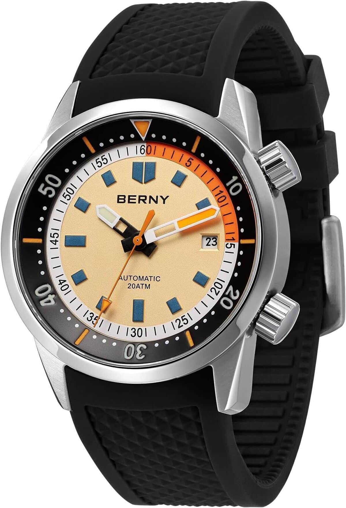 Avis : berny montre de plongée mécanique 20ATM super lumineuse