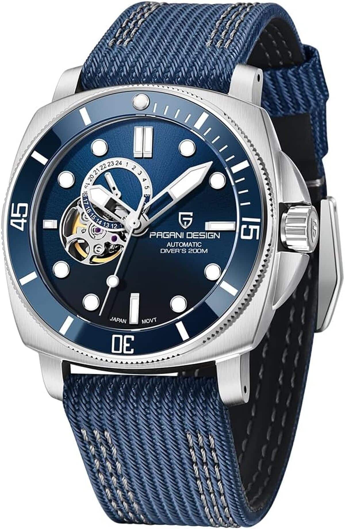 Test : pagani design 1736 montre tourbillon 200 m bleue pour homme