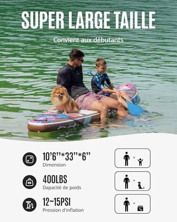 Découvrez notre test complet du paddle gonflable ZLX 2 places : un choix idéal pour adultes et adolescents recherchant une aventure aquatique conviviale et facile à transporter.