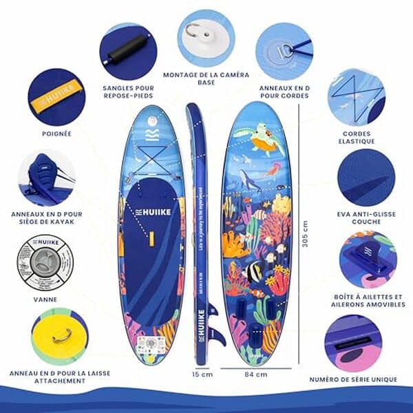 Découvrez notre test du paddle gonflable HUIIKE : stabilité, performance et accessoires inclus pour une expérience inégalée sur l'eau.