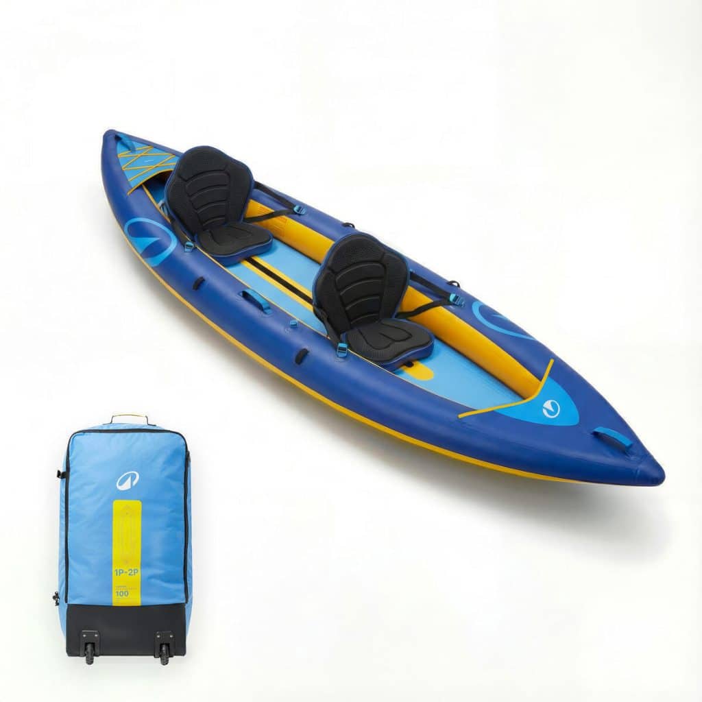 Test du canoë kayak gonflable Tribord 100 confort de Decathlon