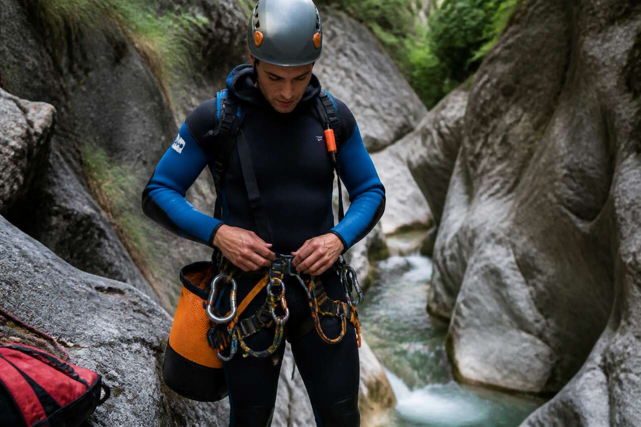Tenue de canyoning: couches, n&eacute;opr&egrave;ne et r&eacute;glages qui comptent