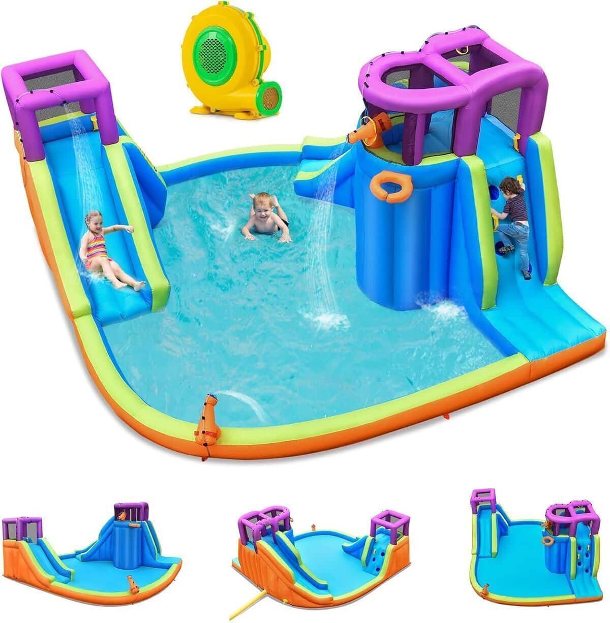 Test du château gonflable Goplus avec toboggan et piscine