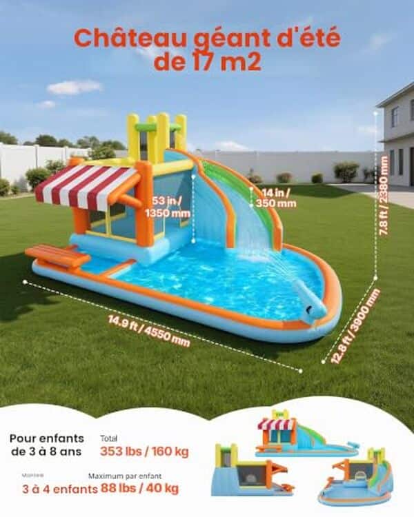 Découvrez notre test détaillé du château gonflable VEVOR pour enfants avec toboggan aquatique : caractéristiques, avantages et avis d'utilisation pour un été inoubliable.