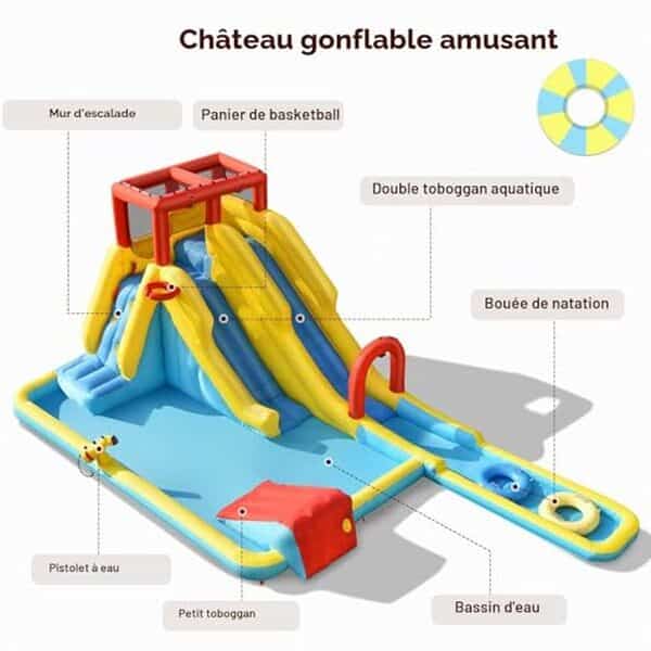 Découvrez notre test complet du château gonflable Fantask avec toboggan aquatique et mur d'escalade. Avis, caractéristiques et conseils d'achat pour les enfants.