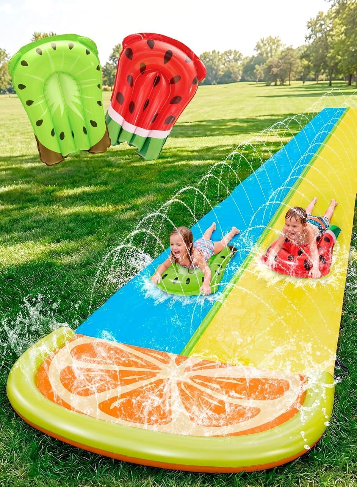 Test du toboggan aquatique Sloosh 22, 5ft avec planches et arroseurs