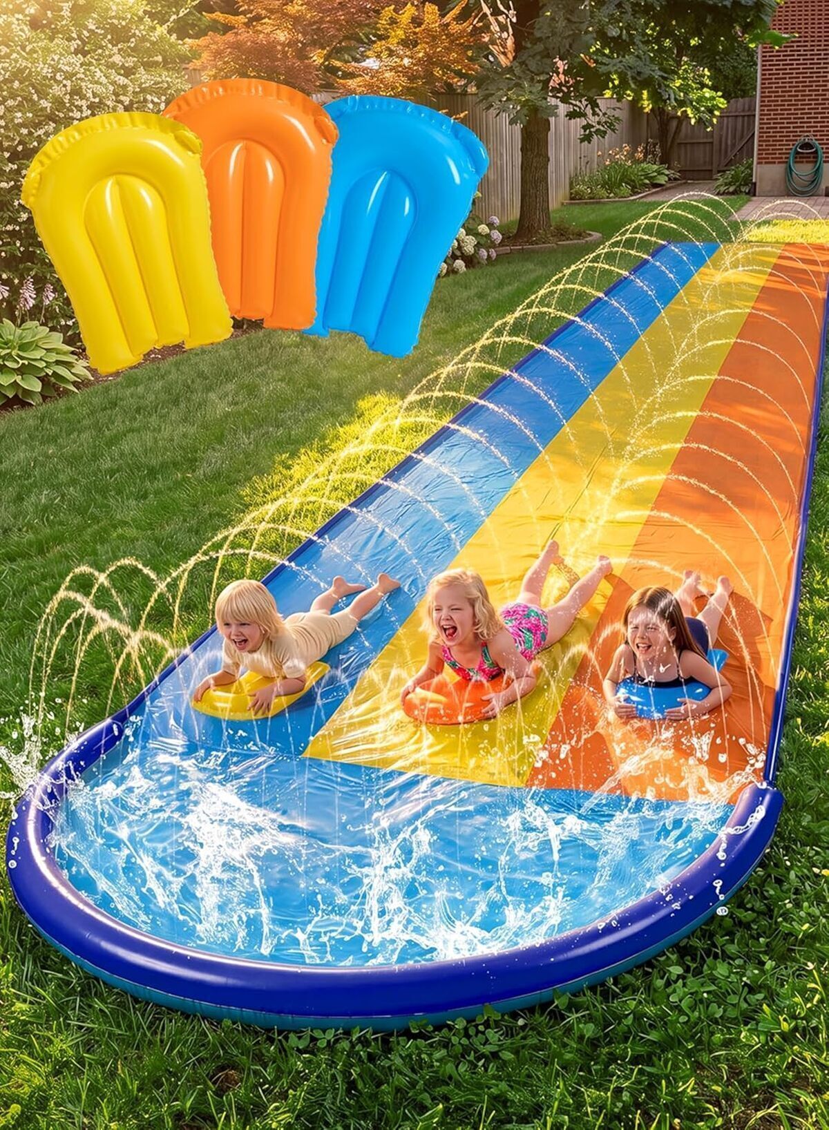 Test du toboggan aquatique Sloosh 22, 5ft : triple glissade avec bodyboards