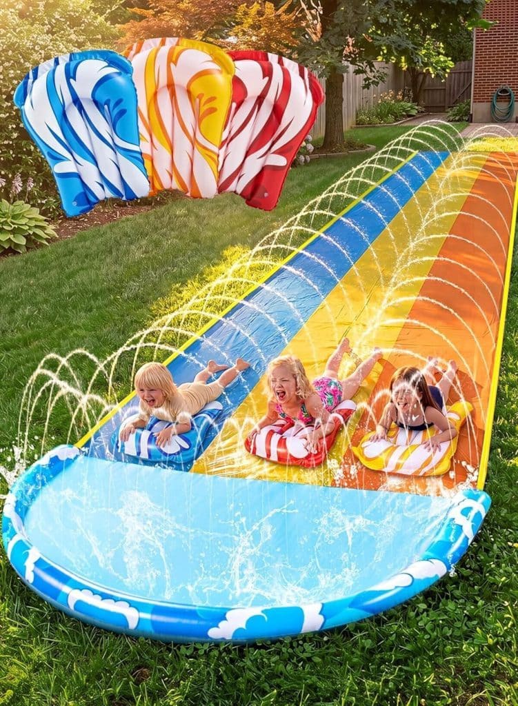 Test du toboggan aquatique triple Sloosh : fun et fraîcheur pour tous !
