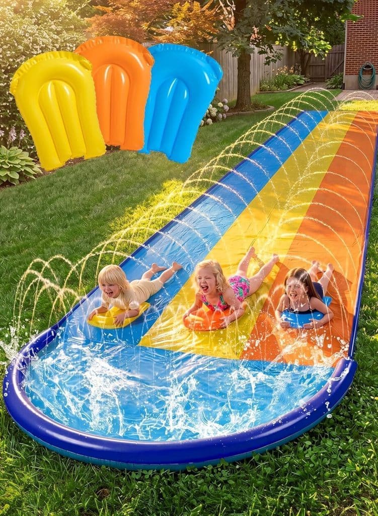 Test du toboggan triple Sloosh 18ft : amusement aquatique garanti