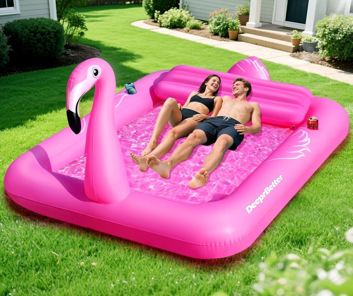 Test : matelas gonflable DeeprBetter flamant rose 205 cm