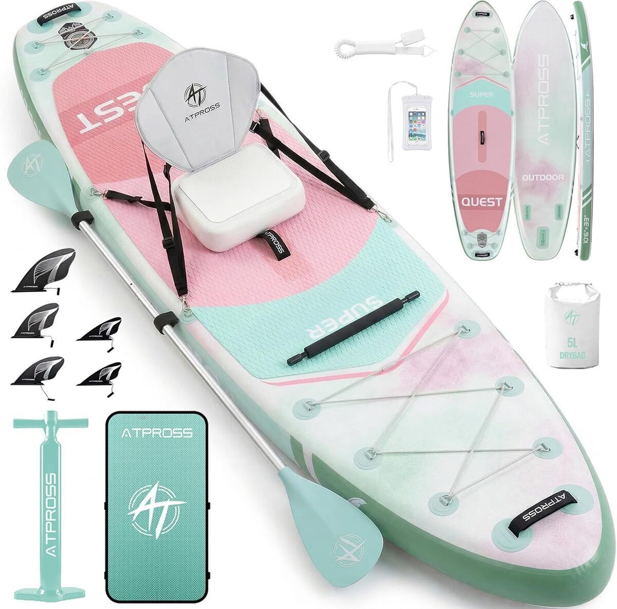 Test de la planche de paddle gonflable ATPROSS 366x92 cm
