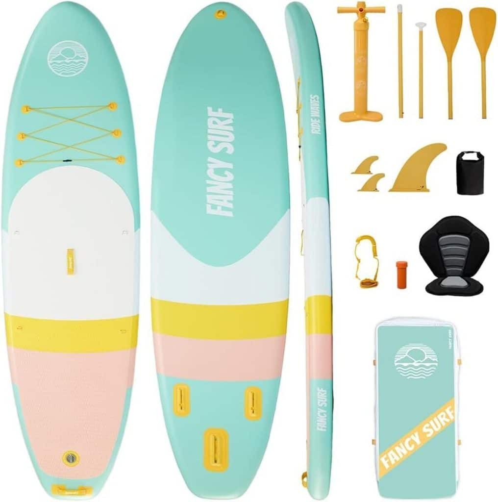 Test de la planche sup gonflable 351×89 cm : polyvalence et accessoires inclus