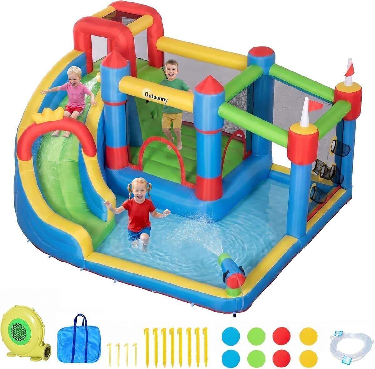 Test du château gonflable 6 en 1 Outsunny : jeu complet pour enfants