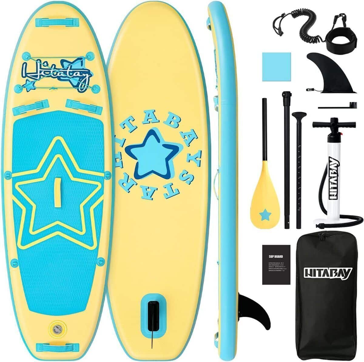 Test paddle gonflable jaune 244 : performance et accessoires complets