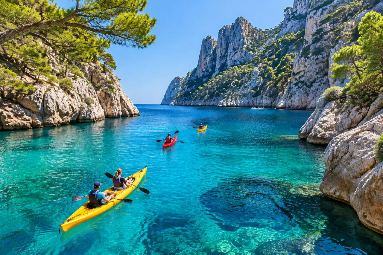 Randonnées en kayak dans les calanques de Marseille