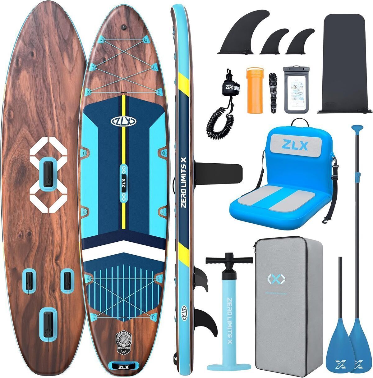 Test de la planche ZLX Paddle gonflable 350 x 89 cm : stabilité et accessoires premium