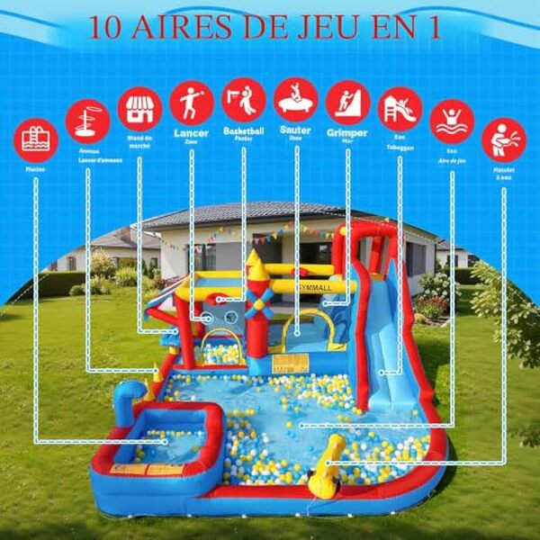 Découvrez notre test détaillé du château gonflable GYMMALL 10-en-1 : caractéristiques, avantages et inconvénients pour choisir le meilleur jeu gonflable pour vos enfants.