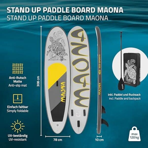 Découvrez notre test complet de la planche sup gonflable ECD Germany Maona : caractéristiques, performances et avis pour bien choisir votre planche de paddle.